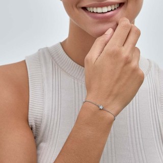 Pulseira de prata 5 estrelas zircónia 18CM