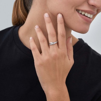 Anillo en plata circonita