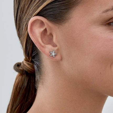Pendientes de plata con estrella de mar lagon