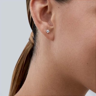 Pendientes de plata circonita redonda 4MM