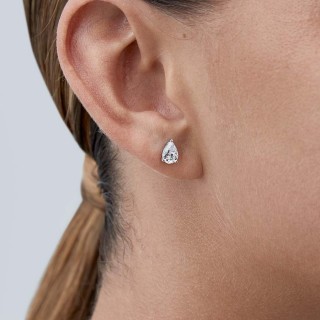 Pendientes de plata triángulo 3 garras circonita