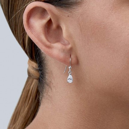 Pendientes de plata con forma jaula circonita