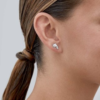 Pendientes de plata con 2 delfines