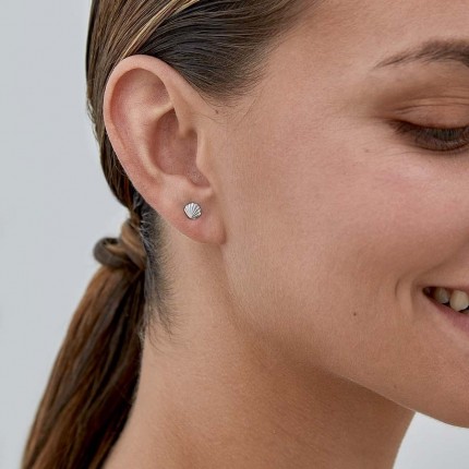 Pendientes de plata concha
