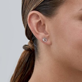 Pendientes de plata con 2 corazones