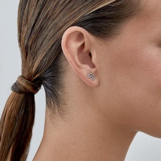 Pendientes de plata en forma C