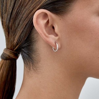 Brincos de argola em prata em tubo de 14MM