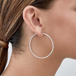 Pendientes de aro de plata de 50MM