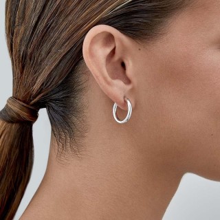 Pendientes de aro de plata de 15MM