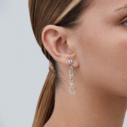 Pendientes de plata tenzado largo