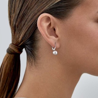 Pendientes de plata con colgante de bola de 9MM