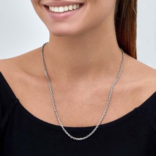 Cadena forzada diamantada en plata de ley 925