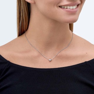 Collar de plata bola 42CM