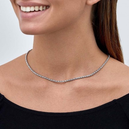 Cadena de plata malla jaseron