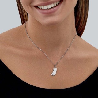 Colgante de plata gato