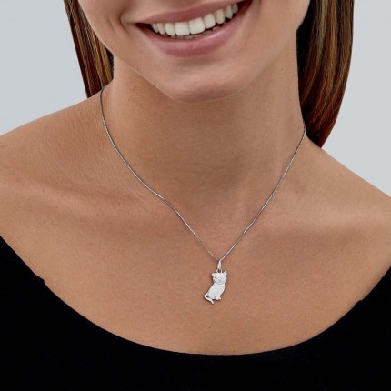 Colgante de plata gato