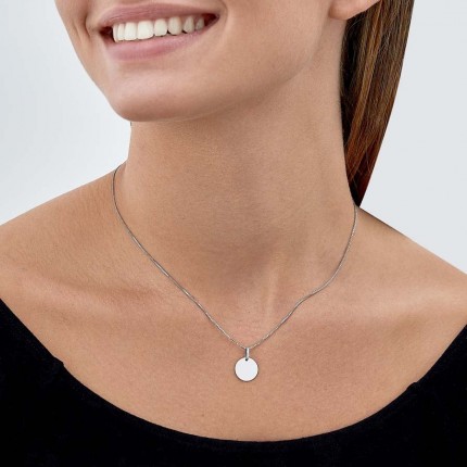 Colgante de plata con medalla para grabar 12MM