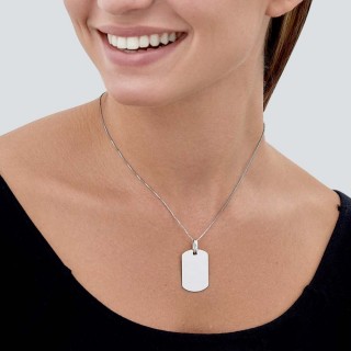Colgante de plata con placa lisa grande