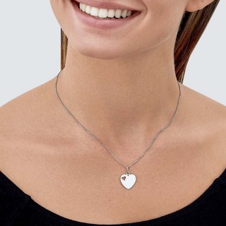 Colgante de plata corazón con corazón pequeño