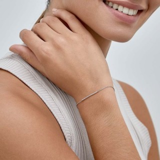 Pulsera de plata barra circonita 18CM