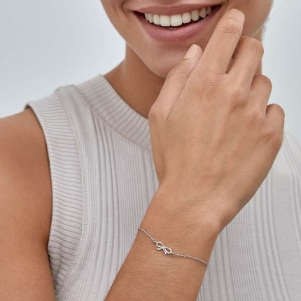 Pulsera de plata lazo 15+2CM