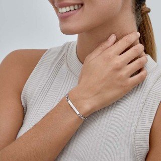 Pulseira em prata programada identidade 3x1 4mm 18cm