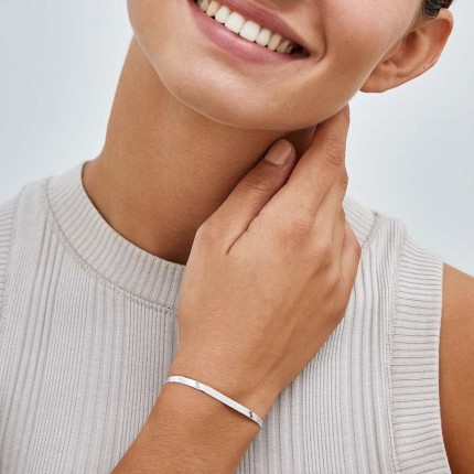 Pulsera de plata malla plana 18CM