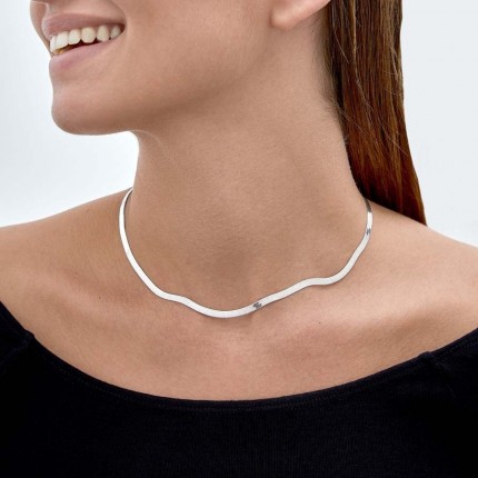 Collar de plata malla plana 42 CM