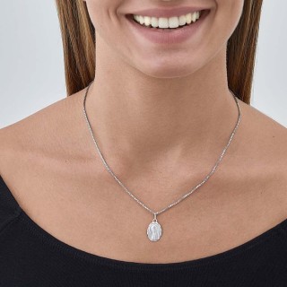 Pendente em prata com medalha da virgem milagrosa