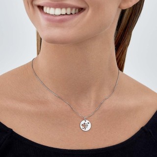 Pendente em prata com medalha de cúpido