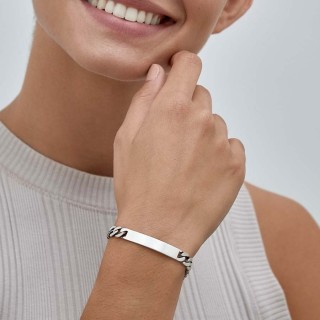 Pulseira em prata e fio forçado diamantado 8MM 20CM para cavalheiro