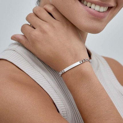 Pulseira em prata programada 3x1 19mm 19cm