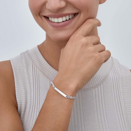 Pulsera de identidad forzada mate y brillo 4MM 18CM