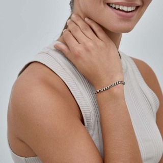Pulsera de plata envejecida programada 3X1 4MM 19CM