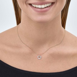 Colar em ouro bicolor 9 kt com coração
