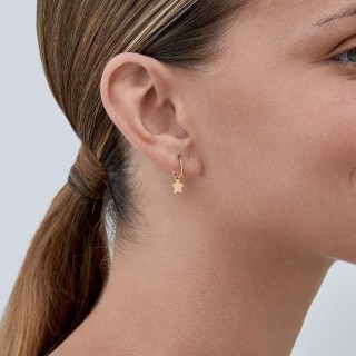 Argolas em ouro amarelo 9 kt e estrela