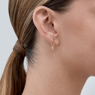 Argolas em ouro amarelo 9 kt com Meia lua