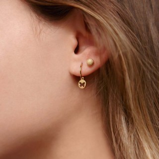 Argolas em ouro amarelo 9 kt e borboletas