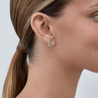 Pendientes de oro amarillo 9 KT con doble circulo