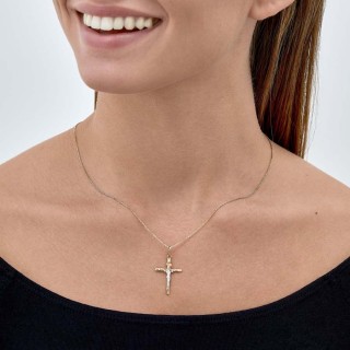 Pendente em ouro 9K bicolor de cristo