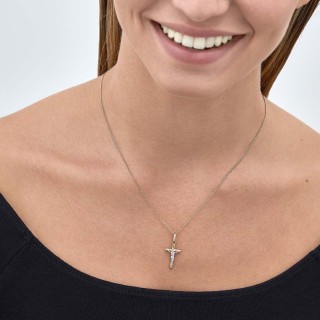 Pendente em ouro 9K bicolor com cristo