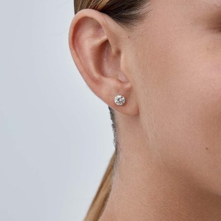 Pendientes de oro amarillo 9 KT con circonita de 5 mm