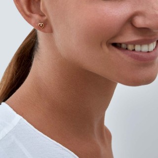 Brincos em ouro amarelo 9 kt com zirconia coração