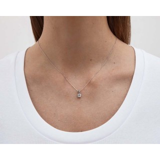 Pendente em ouro branco 9 kt com zircónia 4,75MM