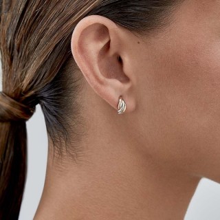 Pendientes de oro tricolor 9K caracola