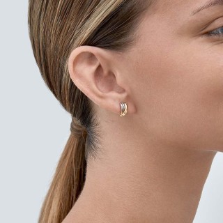 Brincos em ouro bicolor 9 kt com caracola