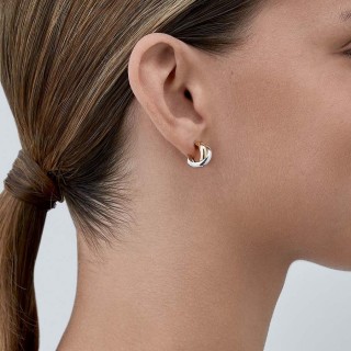 Pendientes de oro amarillo 9 KT con 2 tiras cruzadas