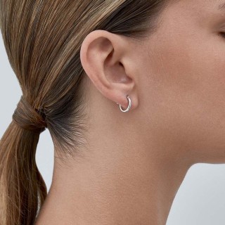 Pendientes Aro lisos de oro blanco 9 KT de 8mm