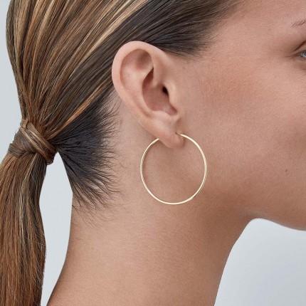 Pendientes Aro tubulares de oro amarillo 9 KT de 40mm