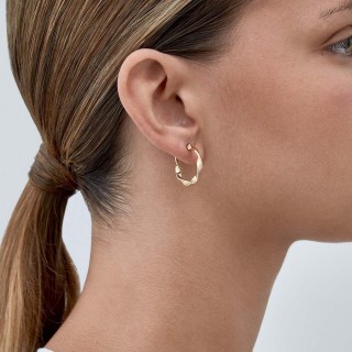 Pendientes Aro de oro amarillo retorcidos 9 KT 15mm